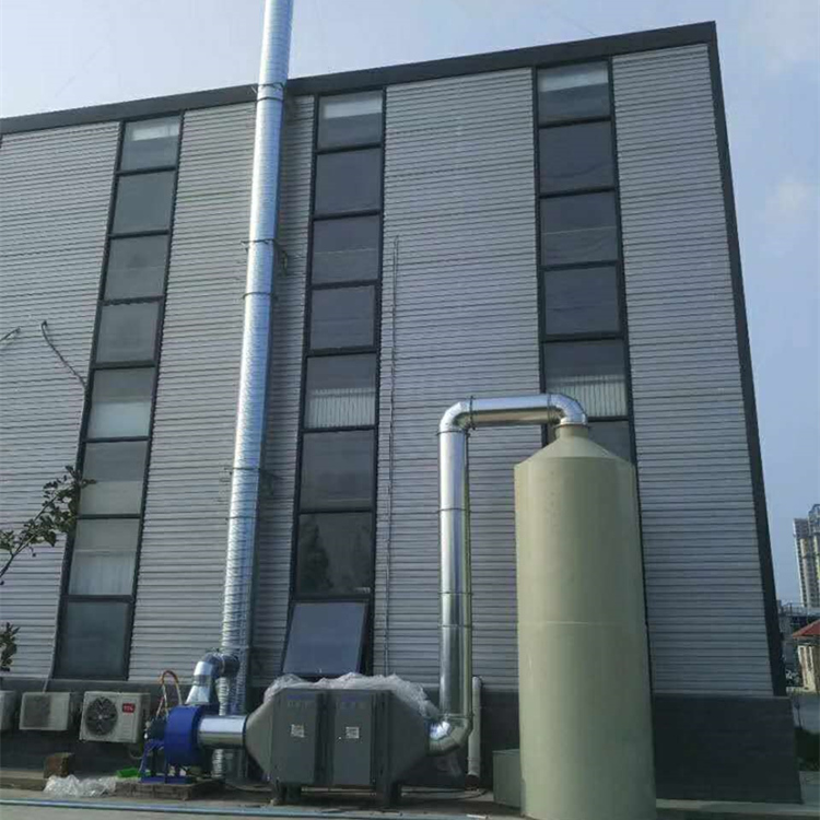    酸氣廢氣處理采用水噴淋塔+UV光解廢氣凈化組合來對(duì)廢氣進(jìn)行凈化，適合于連續(xù)和間歇排放廢氣的治理；